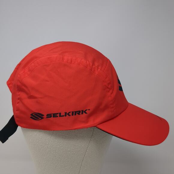 Selkirk 5 Panel Cap Red One Size Adjustable Breathable Lightweight Polyester - Picture 4 of 8